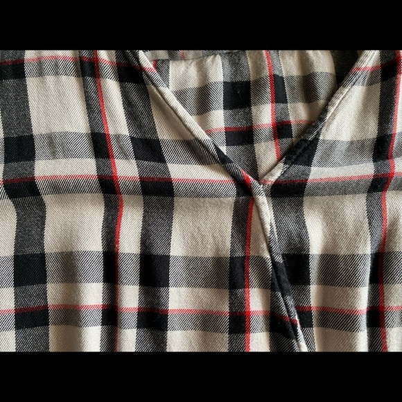 Sanctuary BeigePlaidfaux wrap long sleeve Blouse - Picture 2 of 9